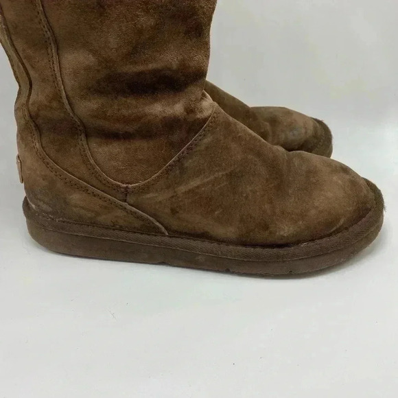 UGG knight bridge zip tall brown shearling zipper in back fall winter - Picture 3 of 10